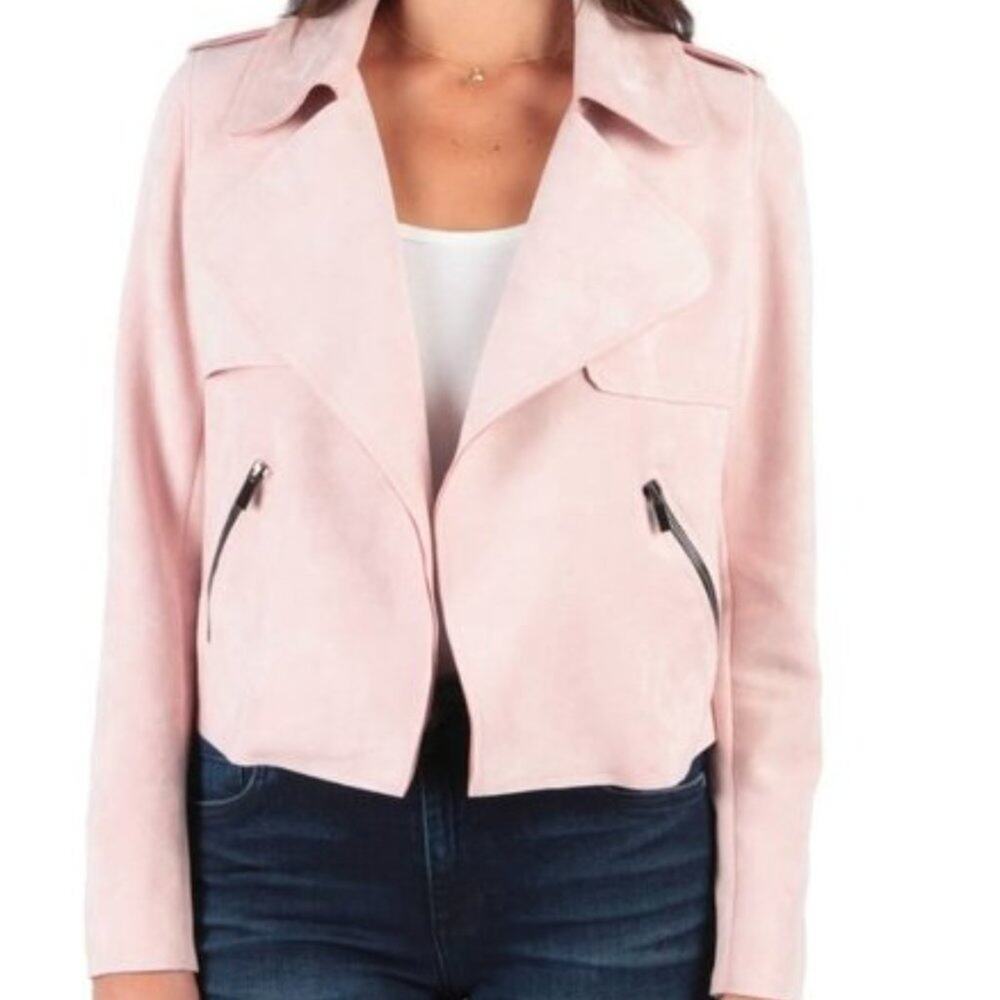 Kut from the Kloth Jacee Draped Moto Jacket Rose L
